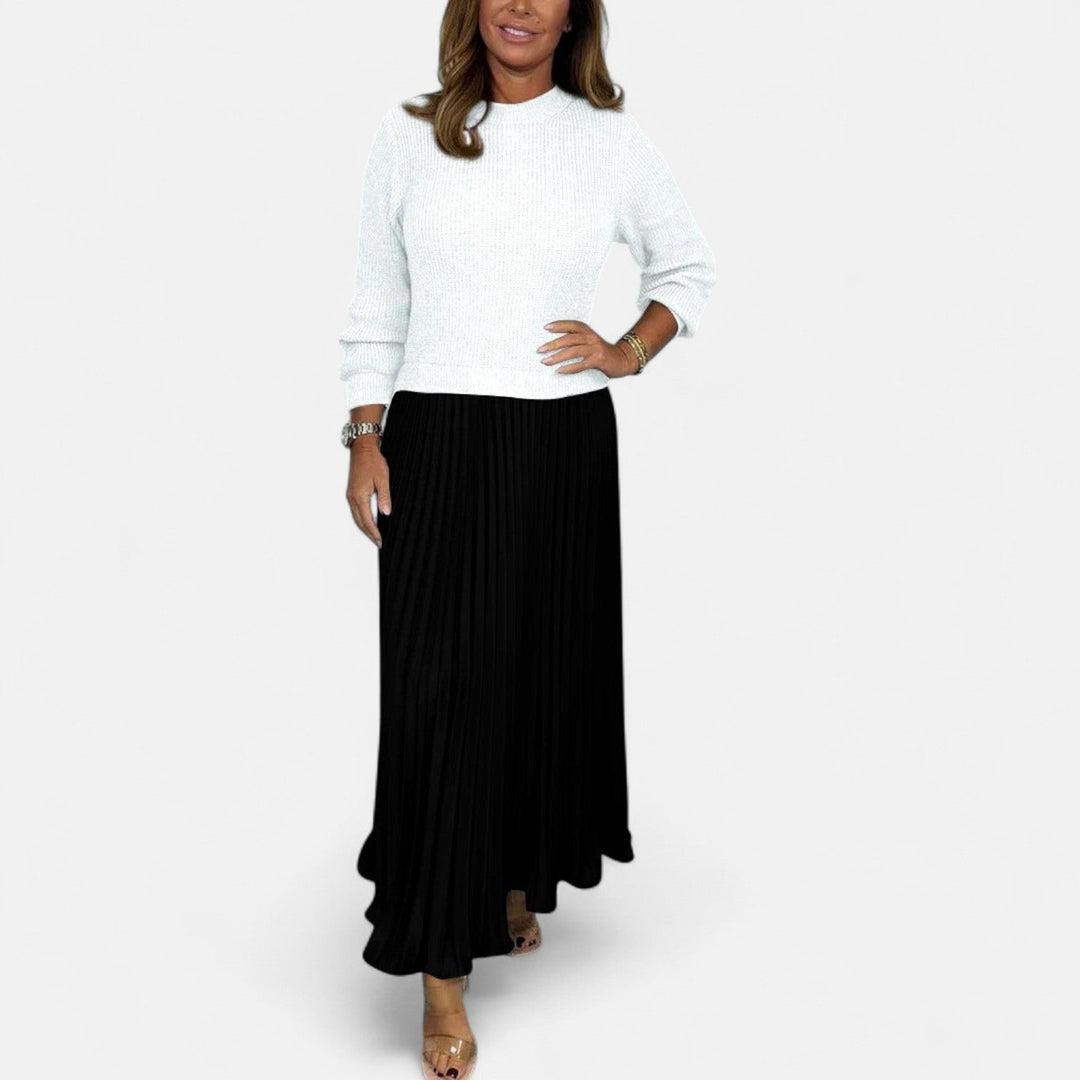 Aveline | Flowing Pleated Maxi Skirt